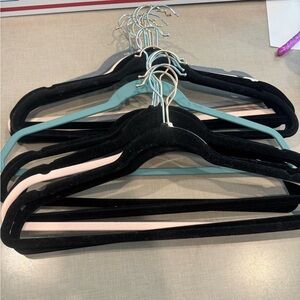 Set of Black and Teal Velvet Hangers- 20 per box